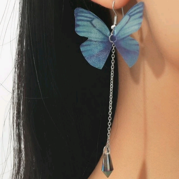 Crystal Butterfly Earrings - Picture 2 of 5